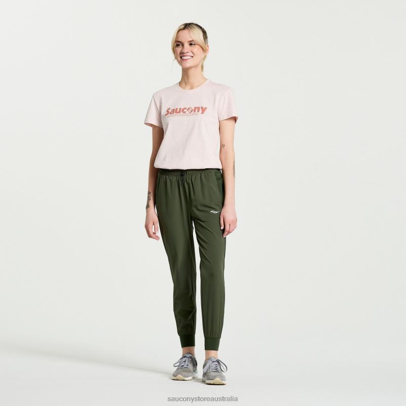 Saucony Women Rested T-Shirt 8460X785 Sepia Rose Heather Graphic