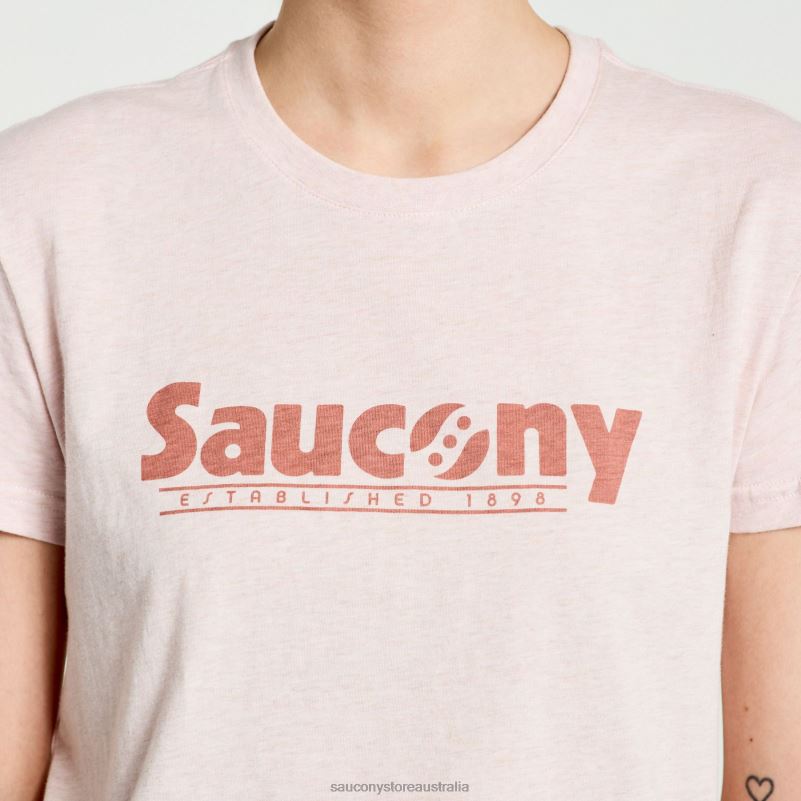 Saucony Women Rested T-Shirt 8460X785 Sepia Rose Heather Graphic