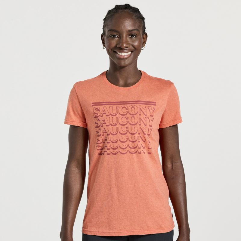 Saucony Women Rested T-Shirt 8460X786 Ember Heather