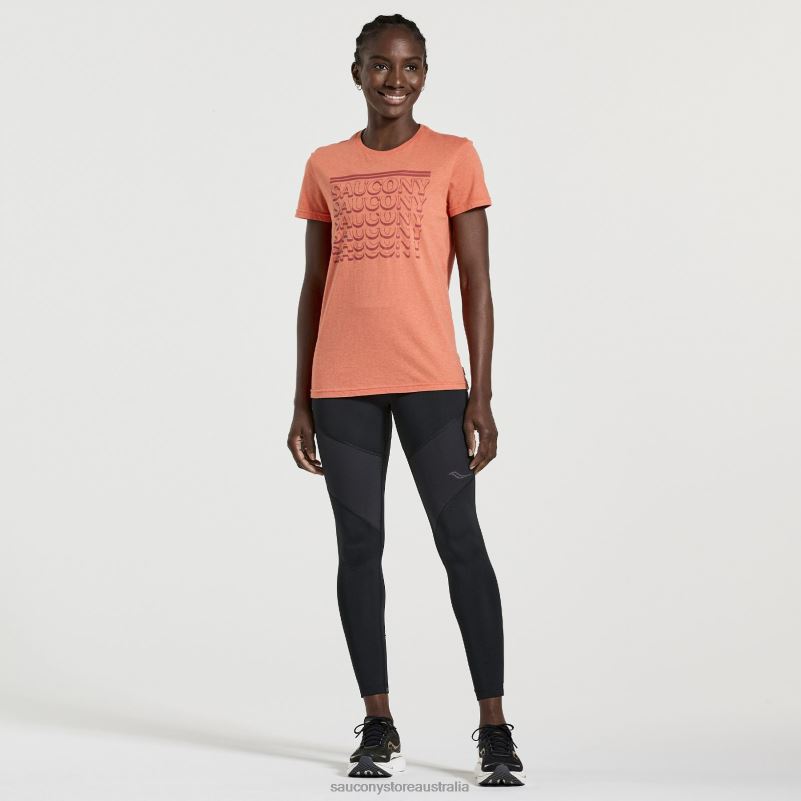 Saucony Women Rested T-Shirt 8460X786 Ember Heather