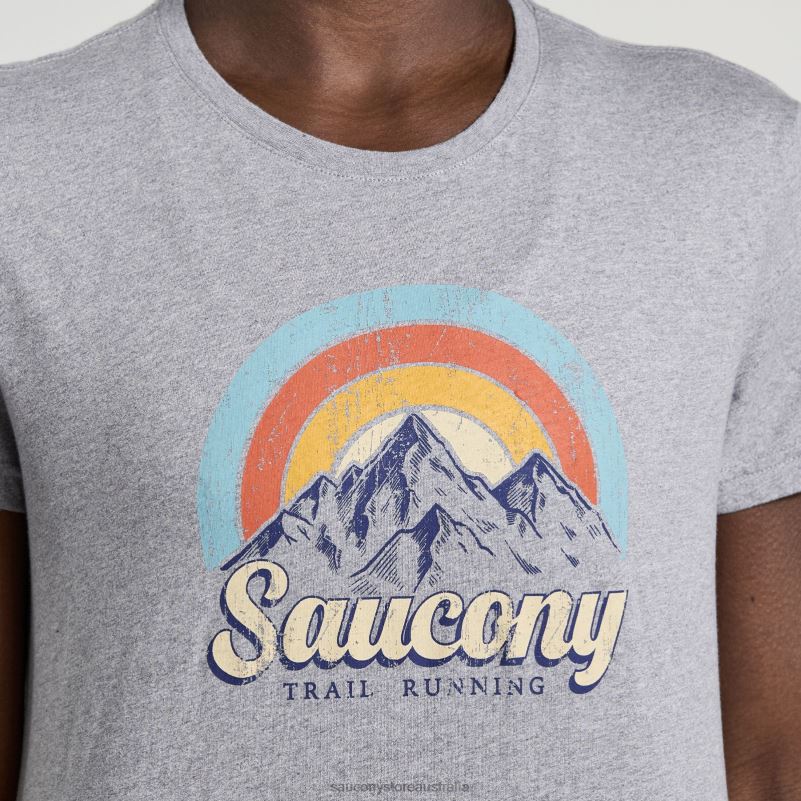 Saucony Women Rested T-Shirt 8460X787 Light Grey Heather