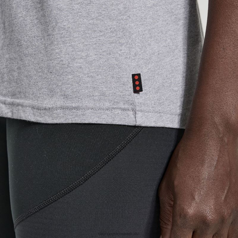 Saucony Women Rested T-Shirt 8460X787 Light Grey Heather