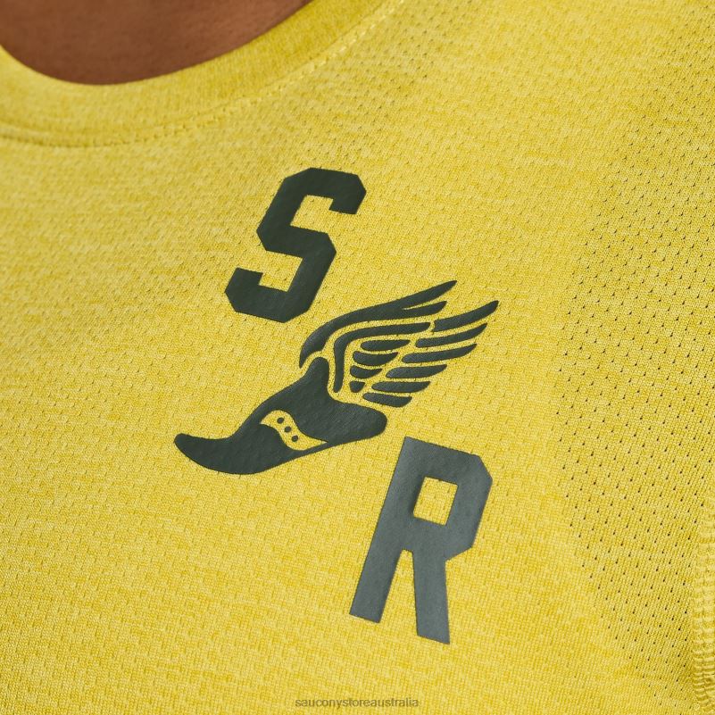 Saucony Women Stopwatch Graphic Short Sleeve 8460X737 Arroyo Heather Graphic