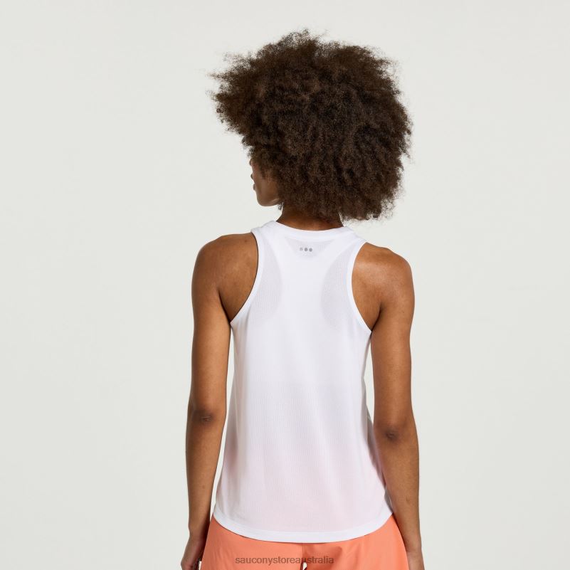 Saucony Women Stopwatch Graphic Singlet 8460X758 White Graphic