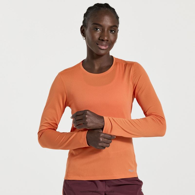 Saucony Women Stopwatch Long Sleeve 8460X743 Ember