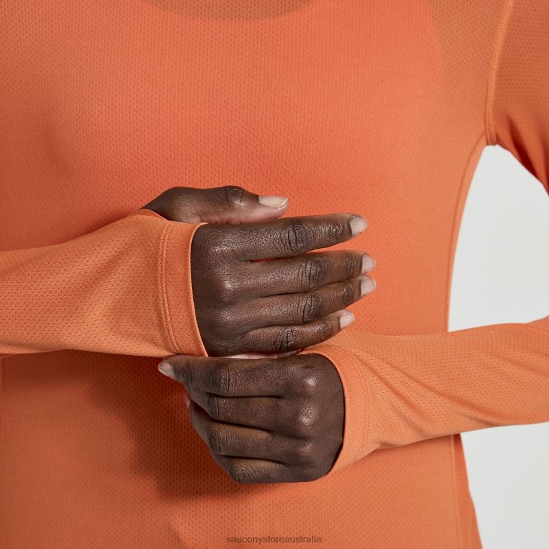 Saucony Women Stopwatch Long Sleeve 8460X743 Ember