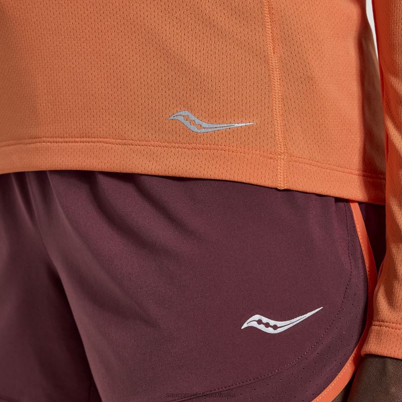 Saucony Women Stopwatch Long Sleeve 8460X743 Ember