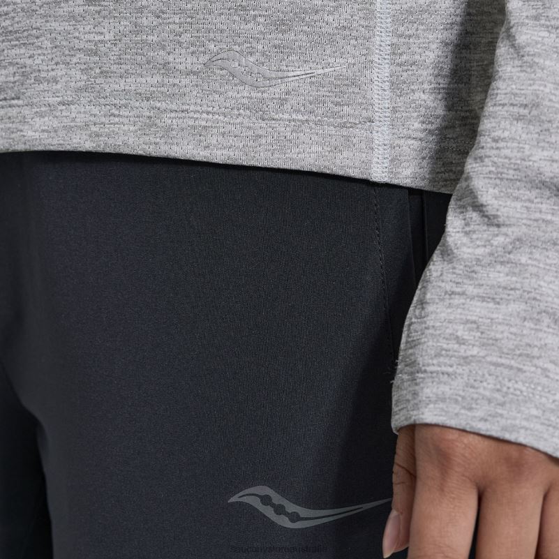 Saucony Women Stopwatch Long Sleeve 8460X744 Light Grey Heather