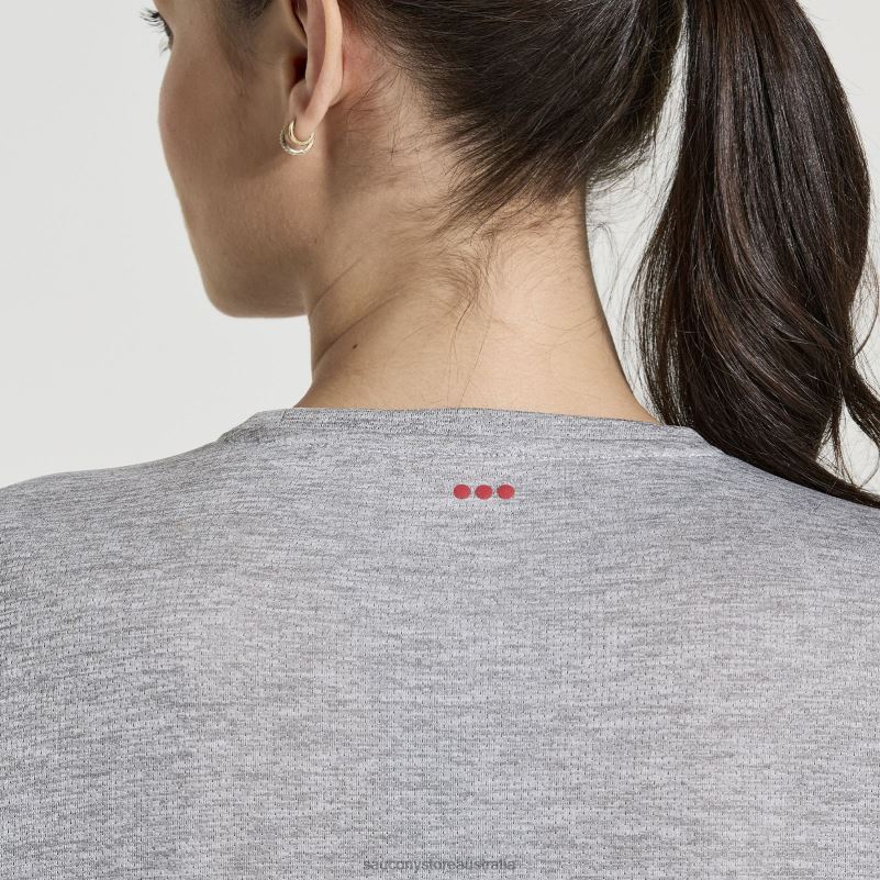 Saucony Women Stopwatch Long Sleeve 8460X744 Light Grey Heather