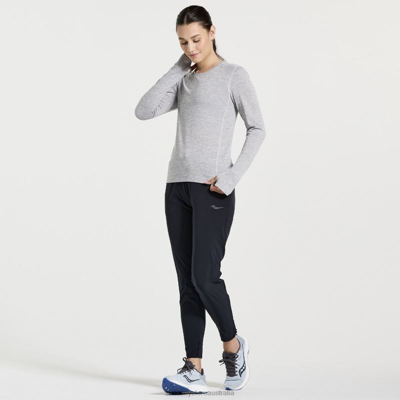 Saucony Women Stopwatch Long Sleeve 8460X744 Light Grey Heather