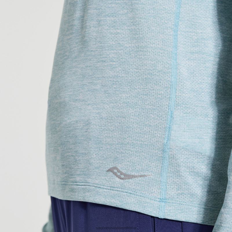 Saucony Women Stopwatch Long Sleeve 8460X745 Rainfall Heather