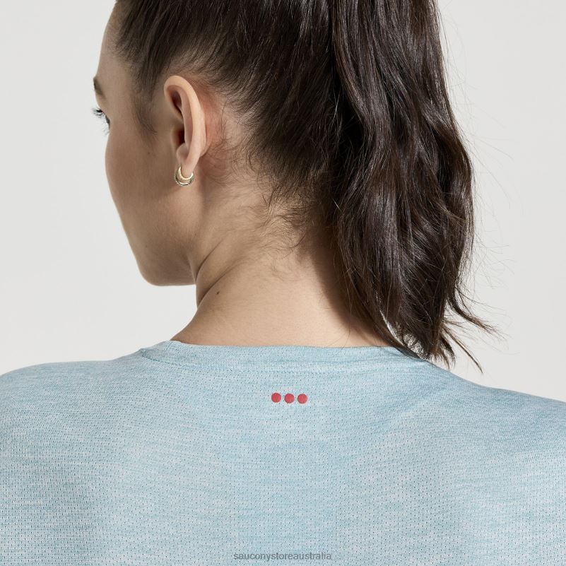 Saucony Women Stopwatch Long Sleeve 8460X745 Rainfall Heather