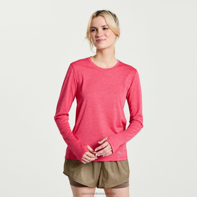 Saucony Women Stopwatch Long Sleeve 8460X746 Rose Heather