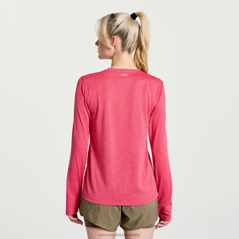 Saucony Women Stopwatch Long Sleeve 8460X746 Rose Heather