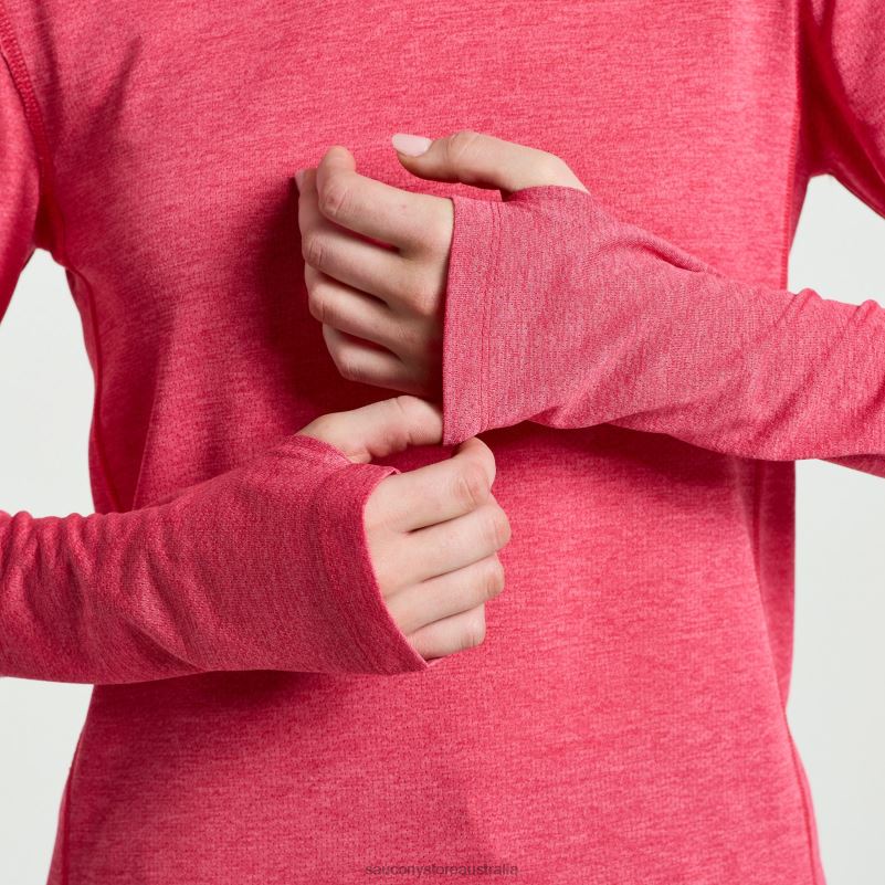 Saucony Women Stopwatch Long Sleeve 8460X746 Rose Heather