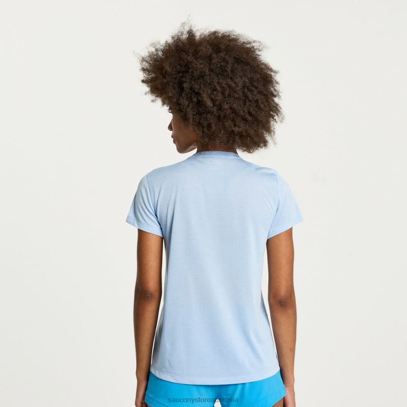 Saucony Women Stopwatch Short Sleeve 8460X727 Ether Heather