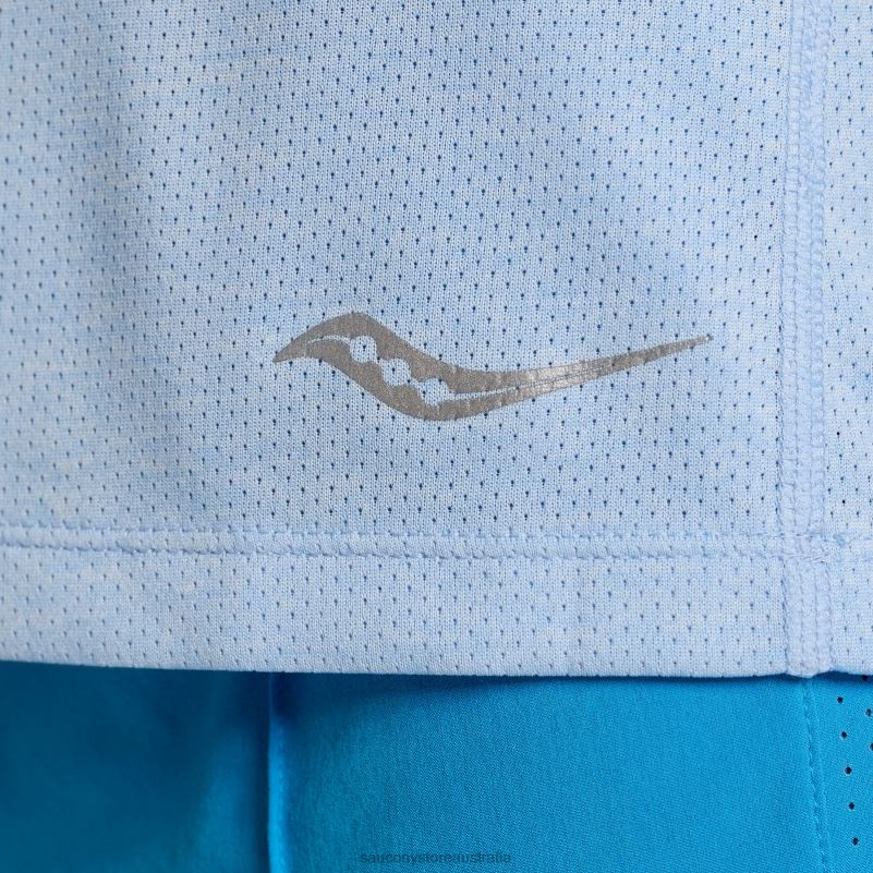 Saucony Women Stopwatch Short Sleeve 8460X727 Ether Heather