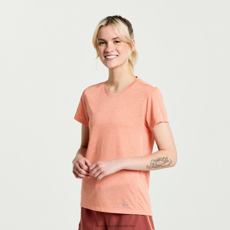 Saucony Women Stopwatch Short Sleeve 8460X728 Zenith Heather