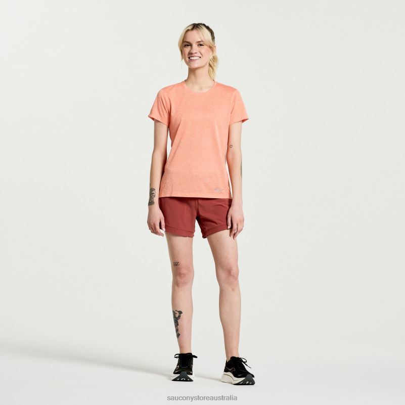 Saucony Women Stopwatch Short Sleeve 8460X728 Zenith Heather