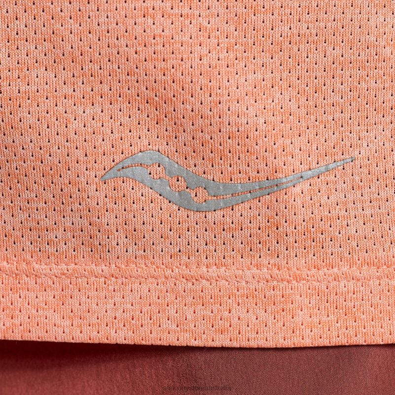 Saucony Women Stopwatch Short Sleeve 8460X728 Zenith Heather