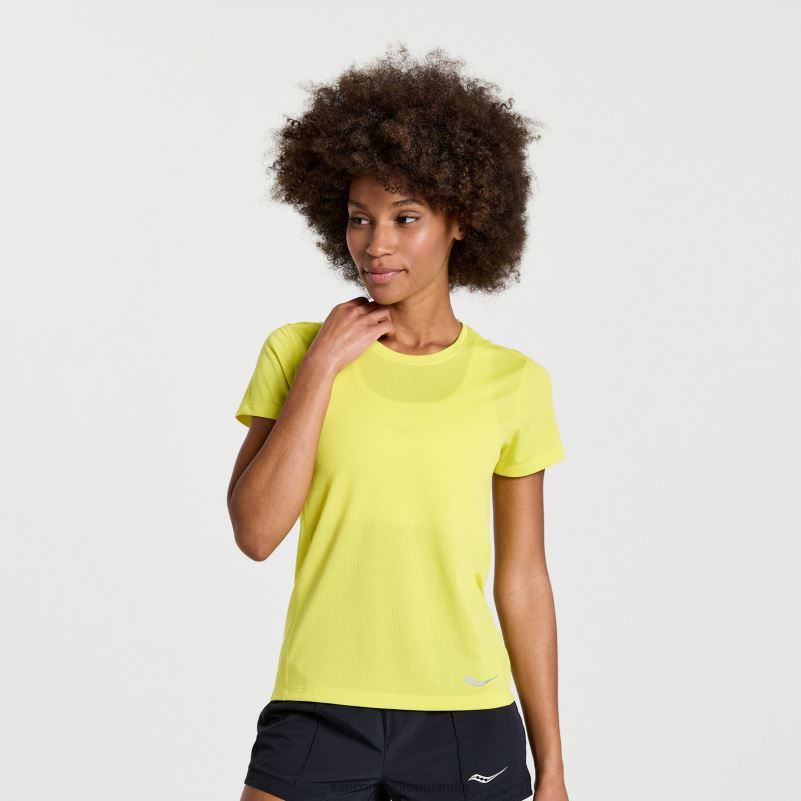 Saucony Women Stopwatch Short Sleeve 8460X730 Citron