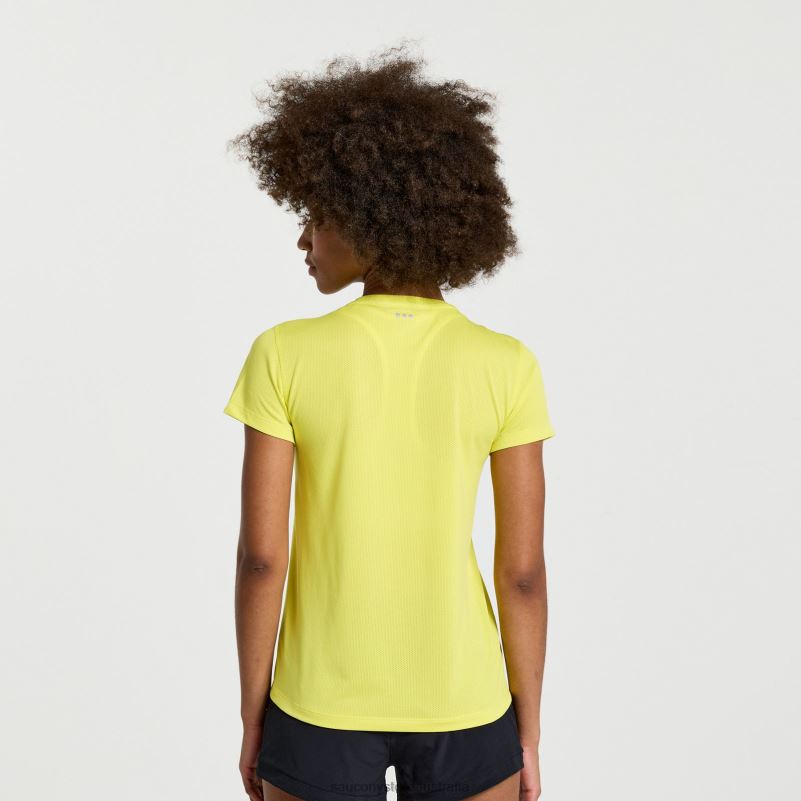 Saucony Women Stopwatch Short Sleeve 8460X730 Citron