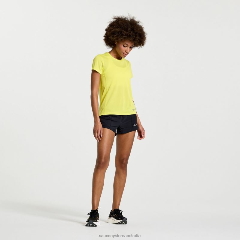 Saucony Women Stopwatch Short Sleeve 8460X730 Citron