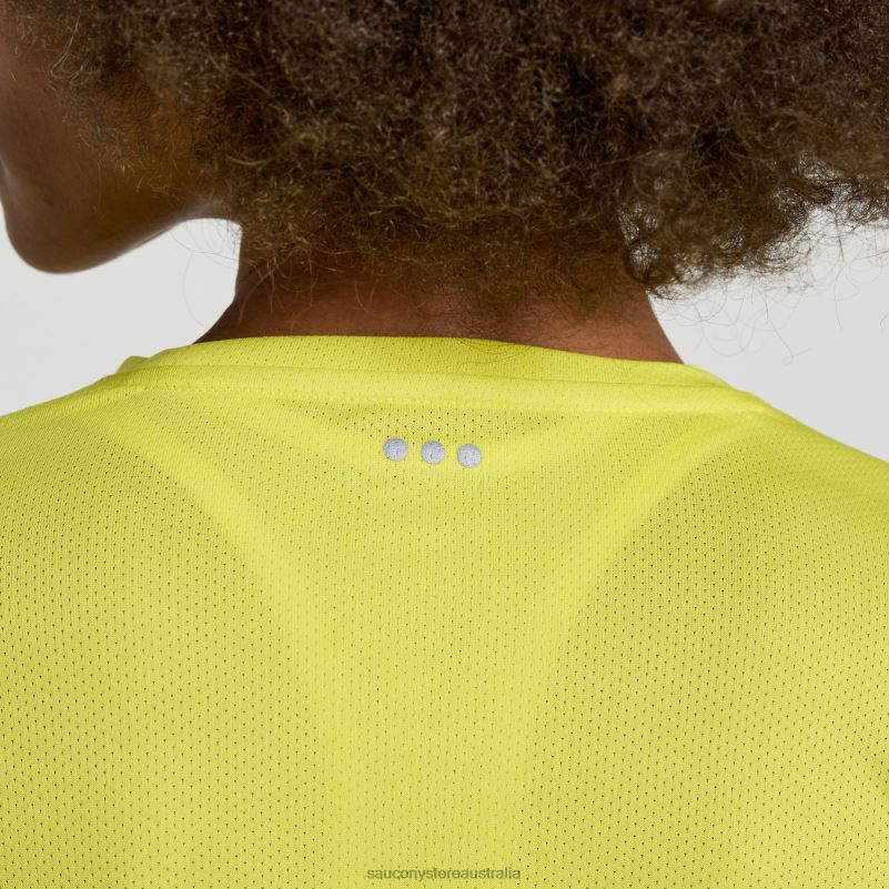 Saucony Women Stopwatch Short Sleeve 8460X730 Citron