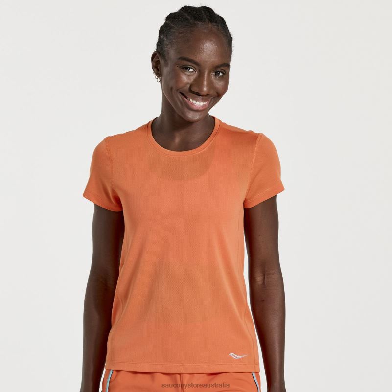 Saucony Women Stopwatch Short Sleeve 8460X731 Ember