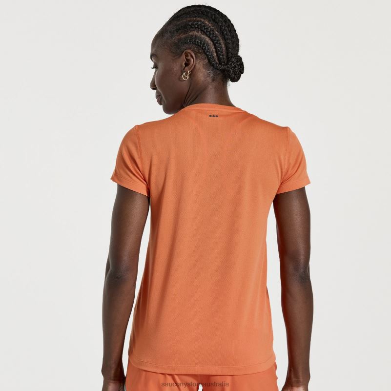 Saucony Women Stopwatch Short Sleeve 8460X731 Ember