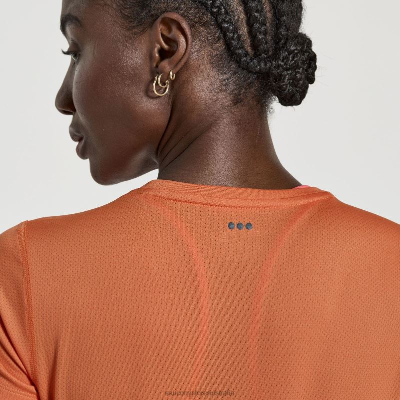 Saucony Women Stopwatch Short Sleeve 8460X731 Ember