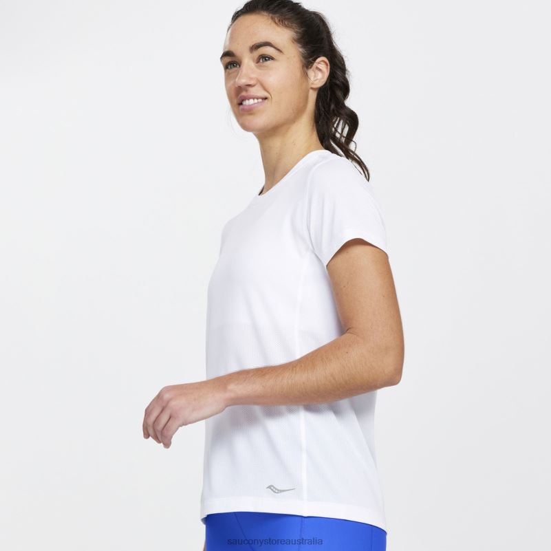Saucony Women Stopwatch Short Sleeve 8460X735 White