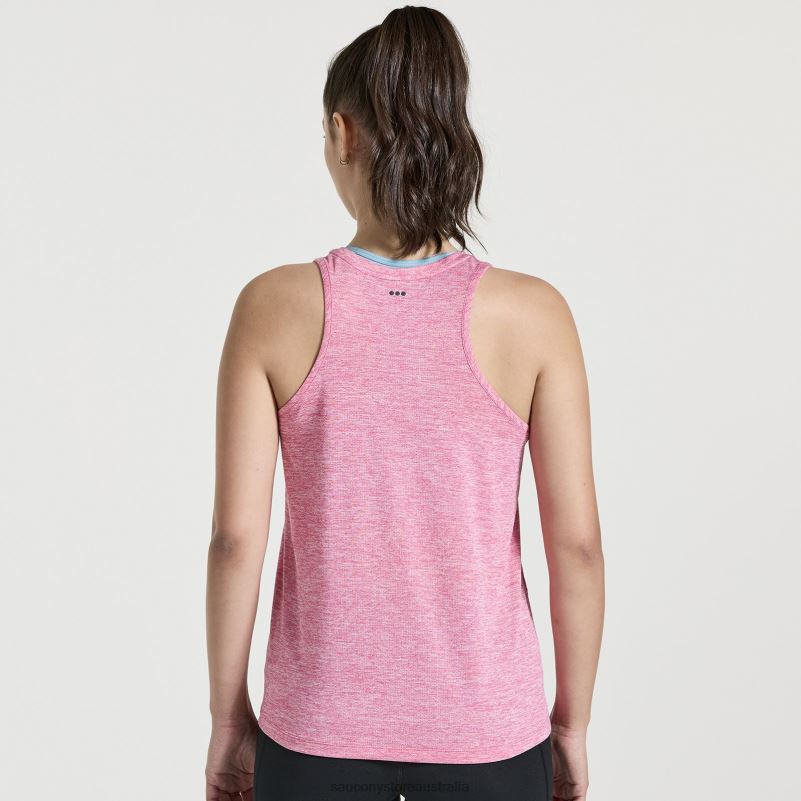 Saucony Women Stopwatch Singlet 8460X719 Flame Quartz Heather