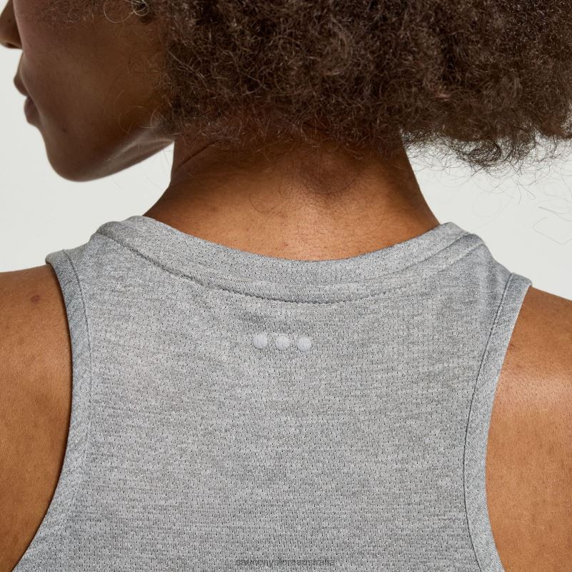 Saucony Women Stopwatch Singlet 8460X720 Light Grey Heather