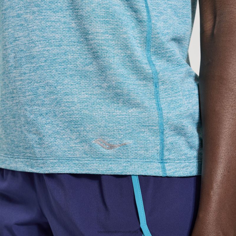 Saucony Women Stopwatch Singlet 8460X722 Turquoise Heather