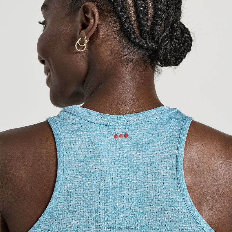 Saucony Women Stopwatch Singlet 8460X722 Turquoise Heather