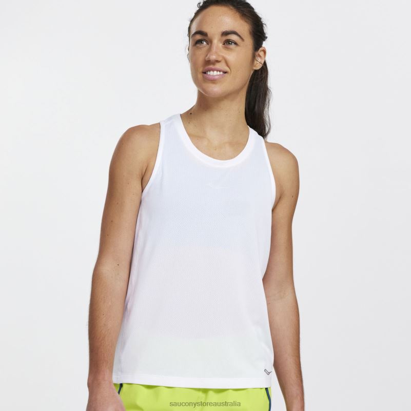 Saucony Women Stopwatch Singlet 8460X724 White