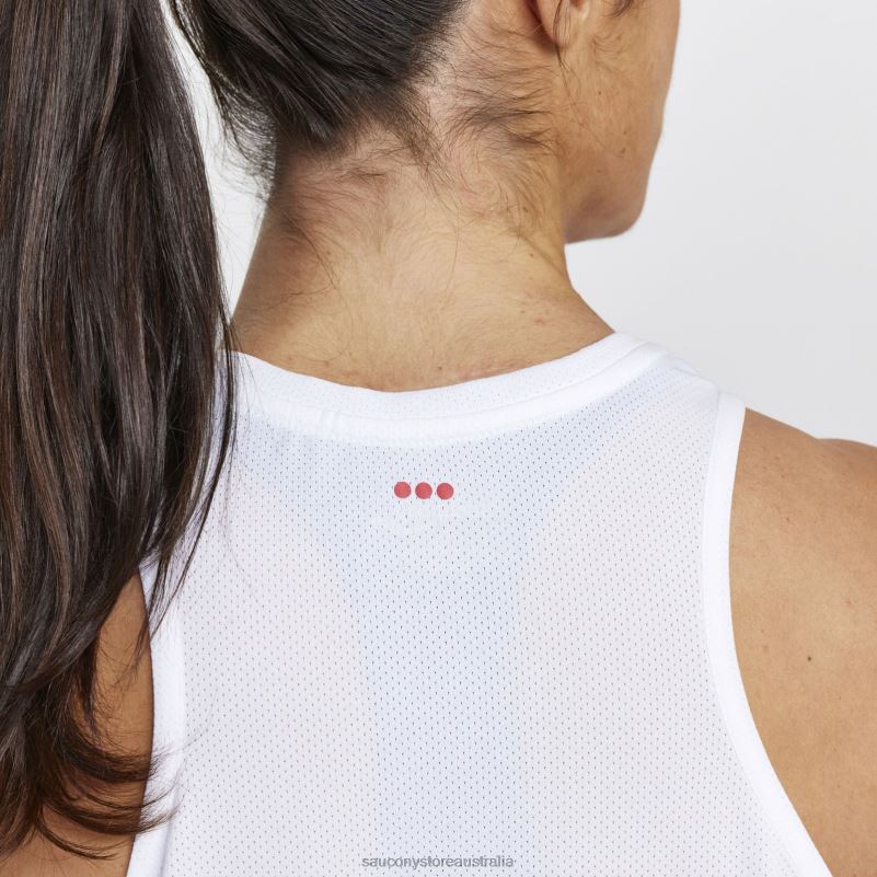Saucony Women Stopwatch Singlet 8460X724 White