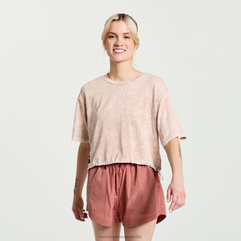 Saucony Women Unwind Crop Short Sleeve 8460X765 Sepia Rose
