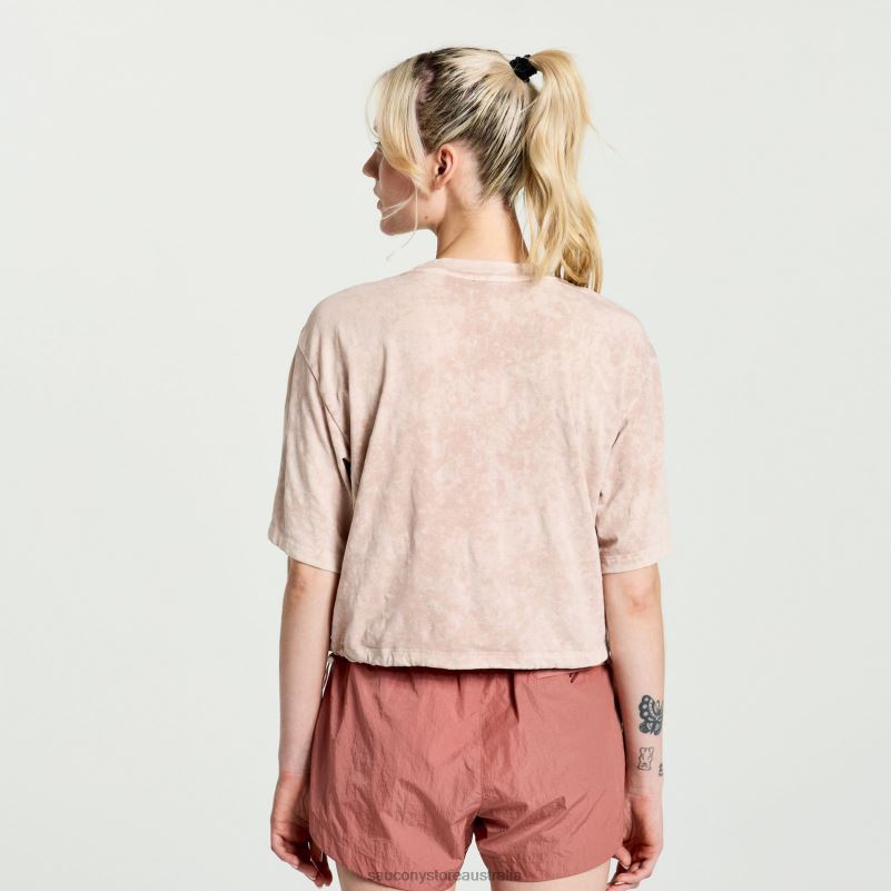 Saucony Women Unwind Crop Short Sleeve 8460X765 Sepia Rose