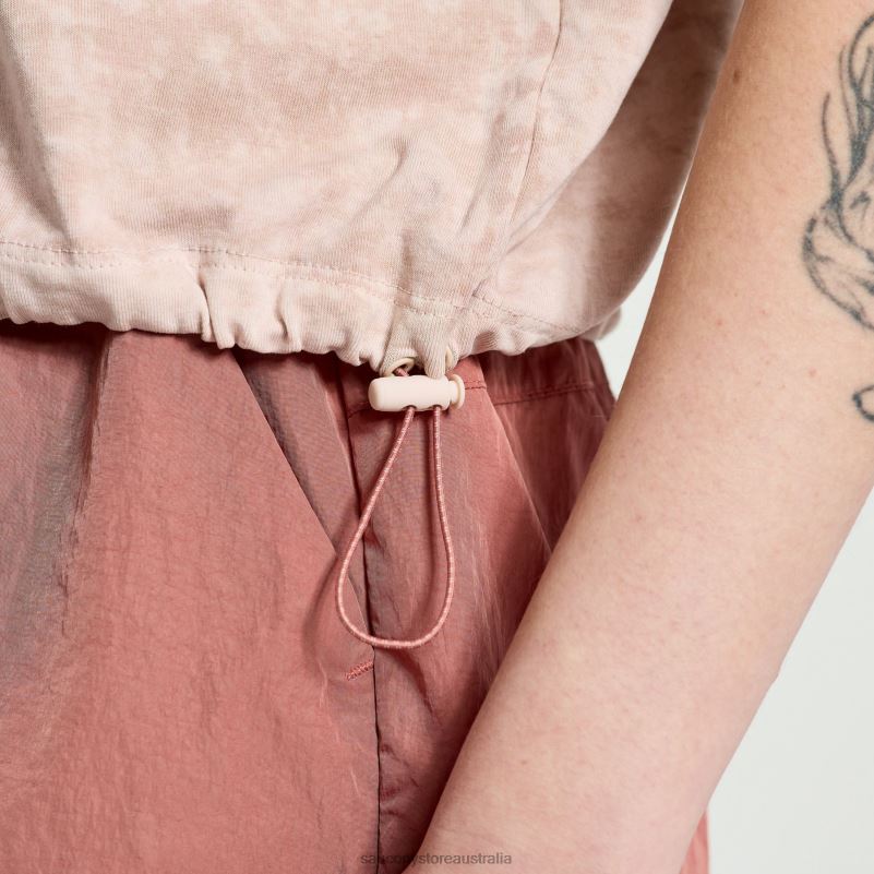 Saucony Women Unwind Crop Short Sleeve 8460X765 Sepia Rose