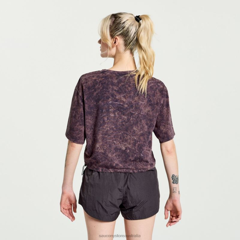 Saucony Women Unwind Crop Short Sleeve 8460X766 Basalt