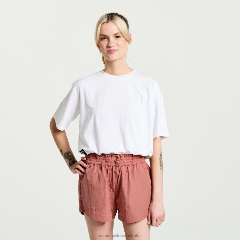 Saucony Women Unwind Crop Short Sleeve 8460X767 White