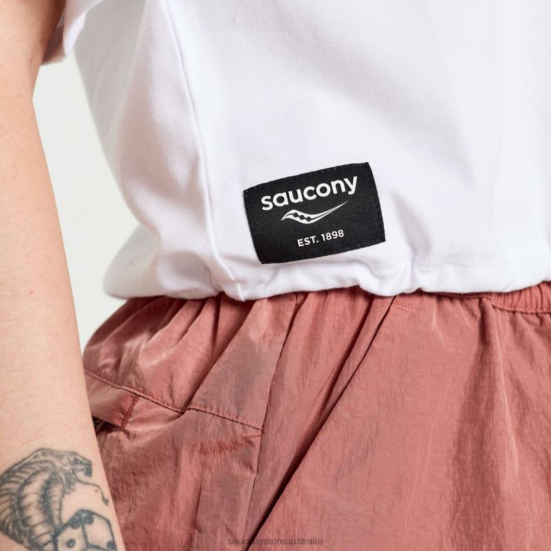 Saucony Women Unwind Crop Short Sleeve 8460X767 White