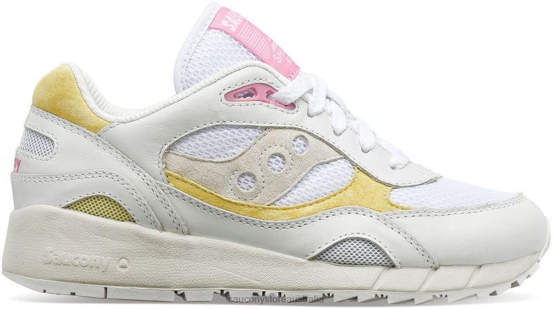 Saucony Women Shadow 6000 8460X708 White/Yellow/Pink