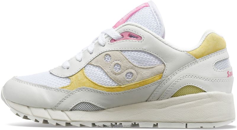 Saucony Women Shadow 6000 8460X708 White/Yellow/Pink