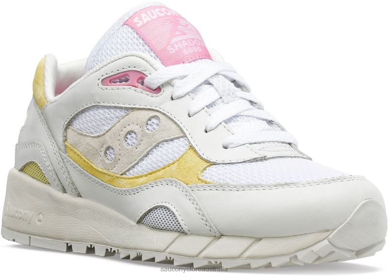 Saucony Women Shadow 6000 8460X708 White/Yellow/Pink
