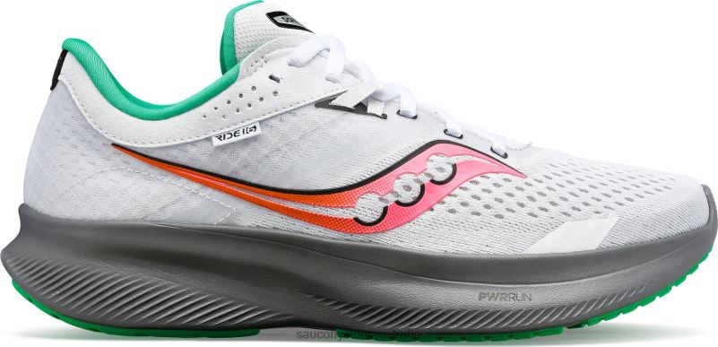 Saucony Women Ride 16 8460X509 White/Gravel
