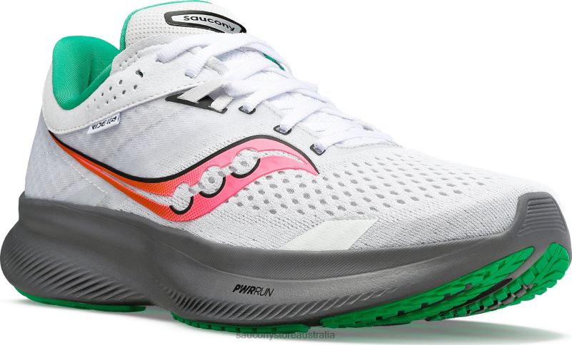 Saucony Women Ride 16 8460X509 White/Gravel