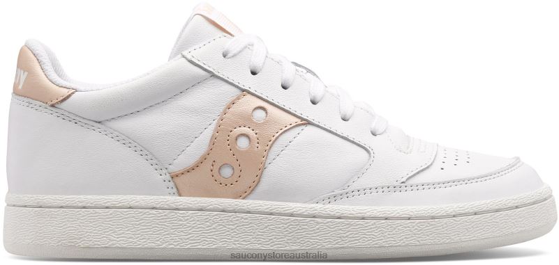 Saucony Women Jazz Court Metallic 8460X660 White/Apricot